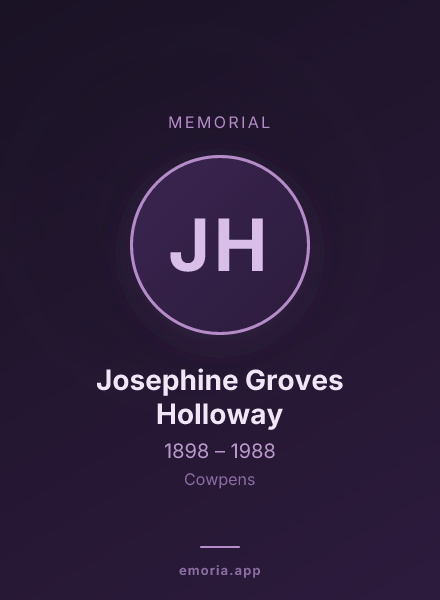 Memorial portrait of Josephine Groves Holloway