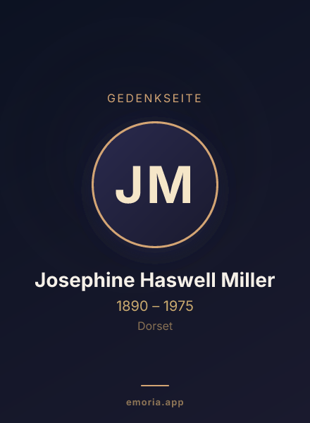 Gedenkportrait von Josephine Haswell Miller