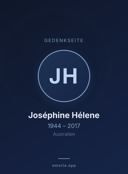 Gedenkportrait von Joséphine Hélene