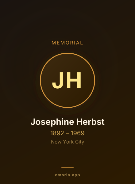 Memorial portrait of Josephine Herbst