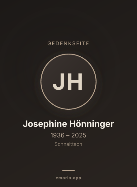 Gedenkportrait von Josephine Hönninger