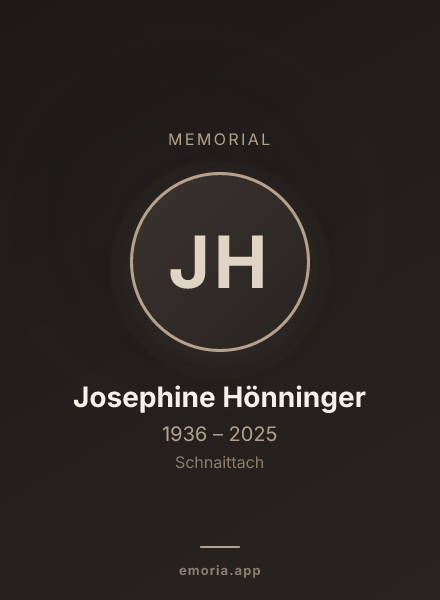 Memorial portrait of Josephine Hönninger