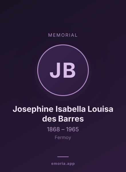 Memorial portrait of Josephine Isabella Louisa des Barres