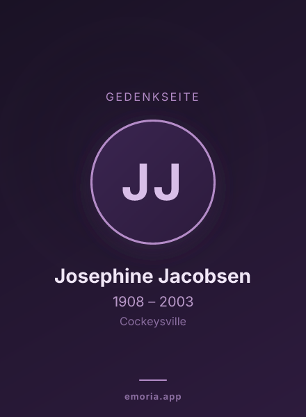 Gedenkportrait von Josephine Jacobsen