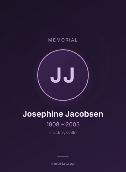Memorial portrait of Josephine Jacobsen