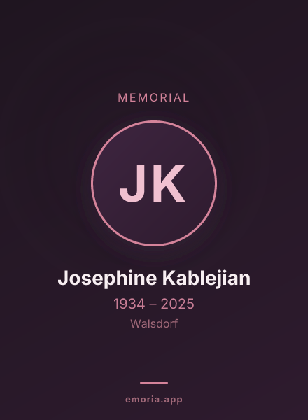 Memorial portrait of Josephine Kablejian