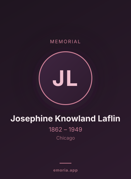 Memorial portrait of Josephine Knowland Laflin
