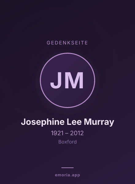 Gedenkportrait von Josephine Lee Murray