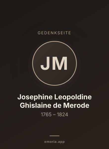 Gedenkportrait von Josephine Leopoldine Ghislaine de Merode