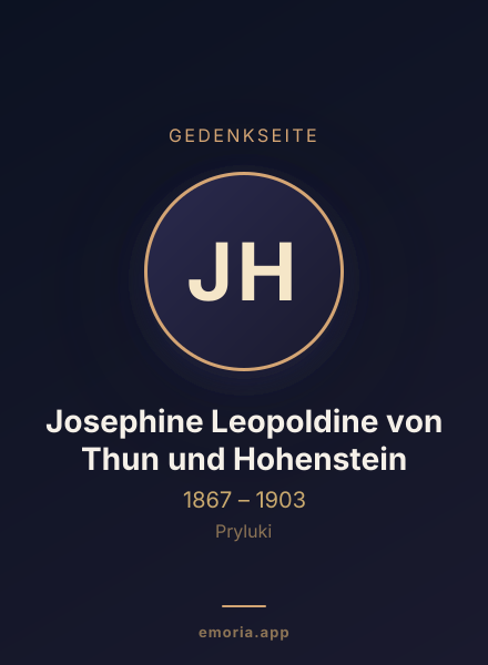 Gedenkportrait von Josephine Leopoldine von Thun und Hohenstein