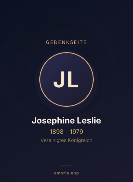 Gedenkportrait von Josephine Leslie