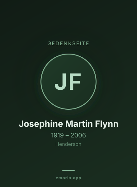 Gedenkportrait von Josephine Martin Flynn