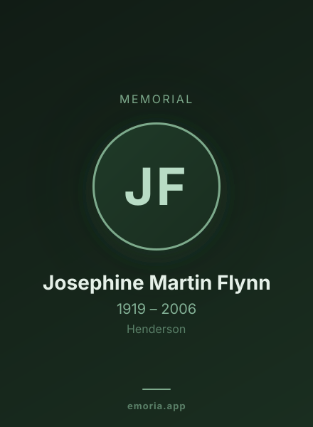 Memorial portrait of Josephine Martin Flynn