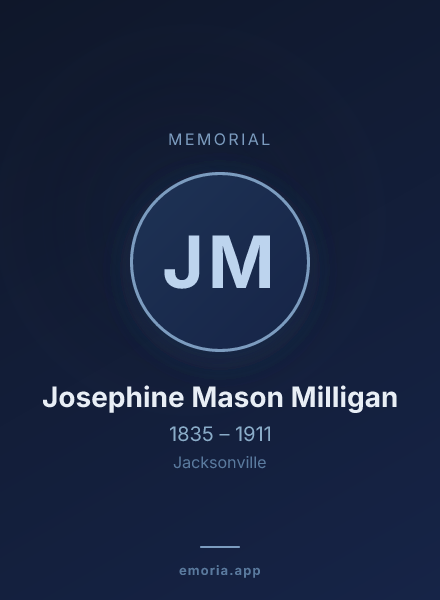 Memorial portrait of Josephine Mason Milligan