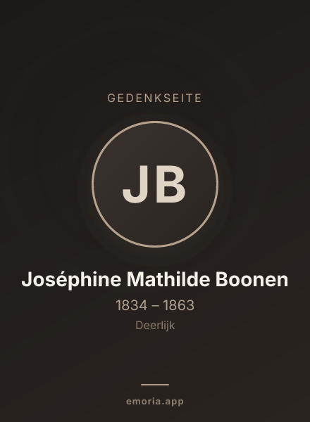 Gedenkportrait von Joséphine Mathilde Boonen