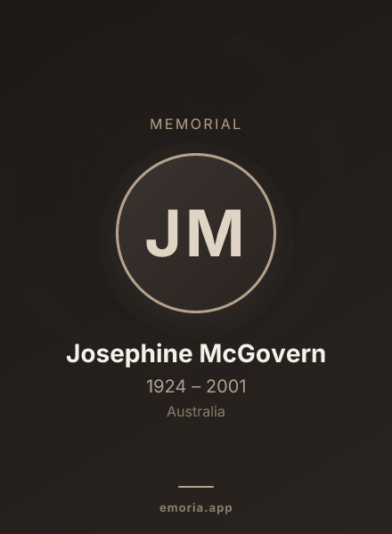 Memorial portrait of Josephine McGovern