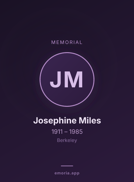 Memorial portrait of Josephine Miles