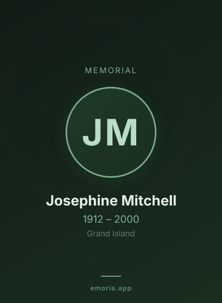 Memorial portrait of Josephine Mitchell