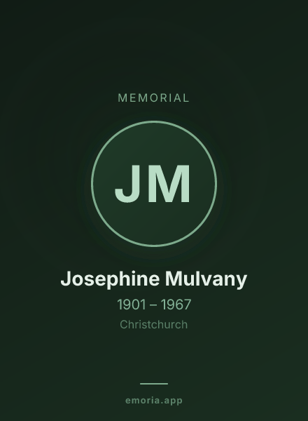Memorial portrait of Josephine Mulvany