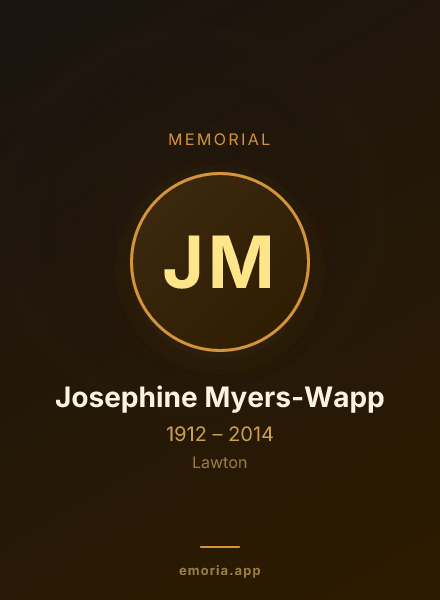 Memorial portrait of Josephine Myers-Wapp