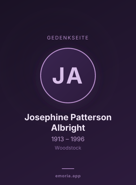 Gedenkportrait von Josephine Patterson Albright