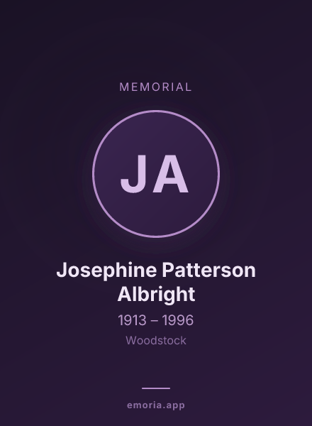 Memorial portrait of Josephine Patterson Albright