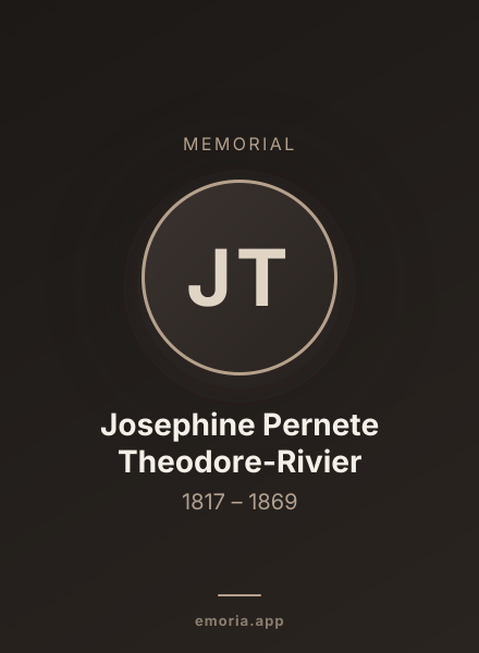 Memorial portrait of Josephine Pernete Theodore-Rivier