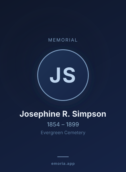 Memorial portrait of Josephine R. Simpson