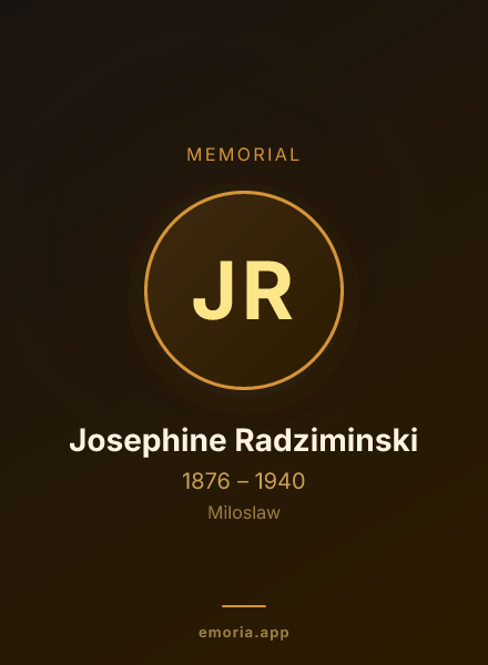 Memorial portrait of Josephine Radziminski