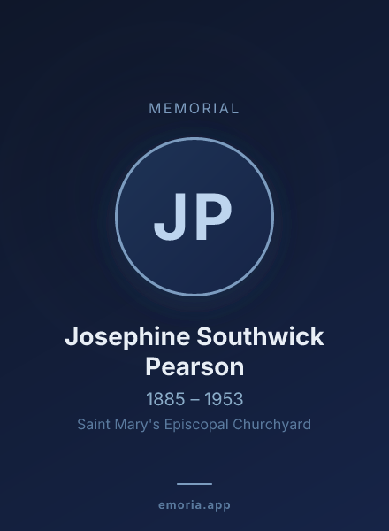 Memorial portrait of Josephine Southwick Pearson