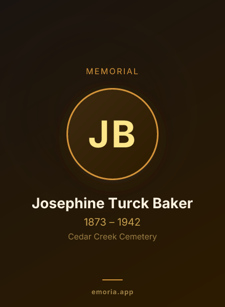 Memorial portrait of Josephine Turck Baker