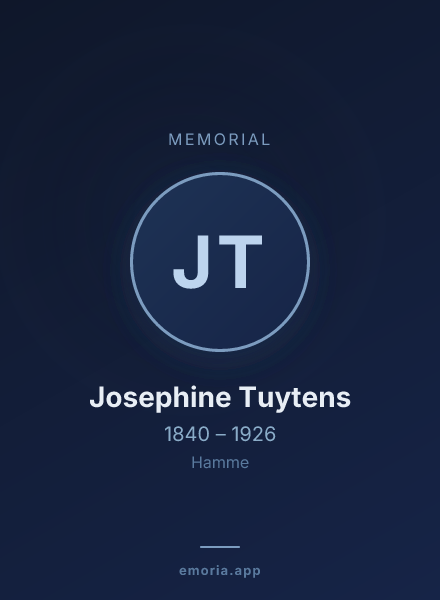 Memorial portrait of Josephine Tuytens