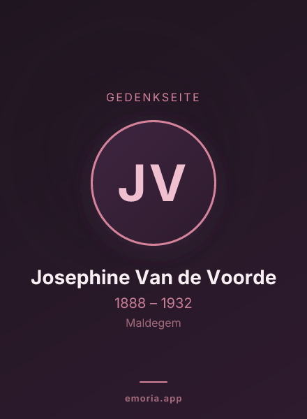Gedenkportrait von Josephine Van de Voorde