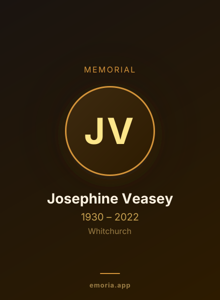 Memorial portrait of Josephine Veasey