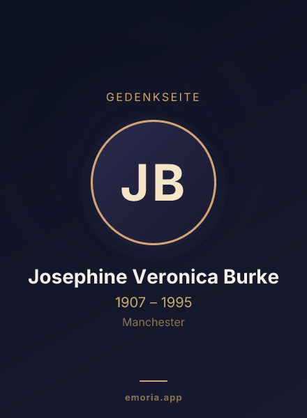 Gedenkportrait von Josephine Veronica Burke