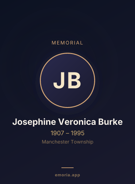 Memorial portrait of Josephine Veronica Burke
