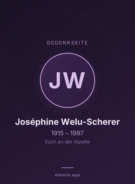 Gedenkportrait von Joséphine Welu-Scherer