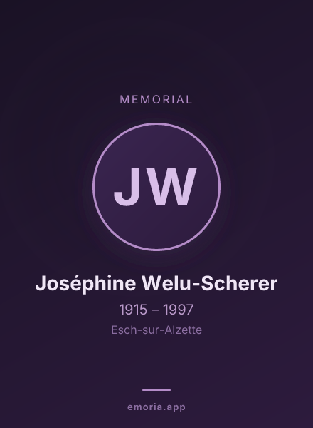 Memorial portrait of Joséphine Welu-Scherer