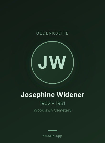 Gedenkportrait von Josephine Widener