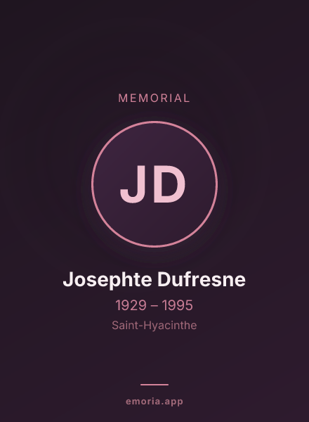 Memorial portrait of Josephte Dufresne