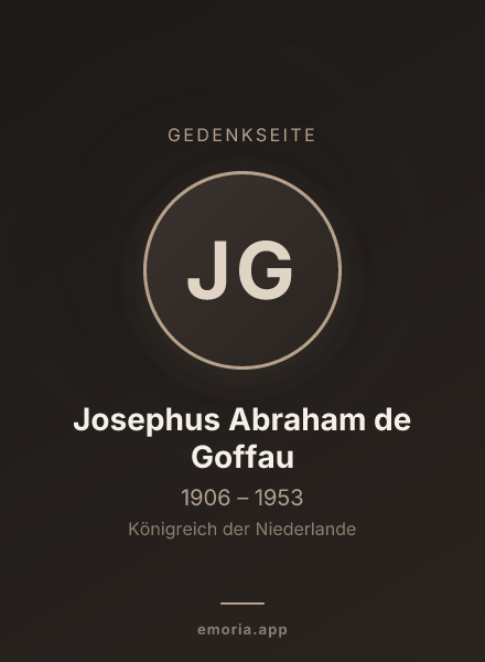 Gedenkportrait von Josephus Abraham de Goffau