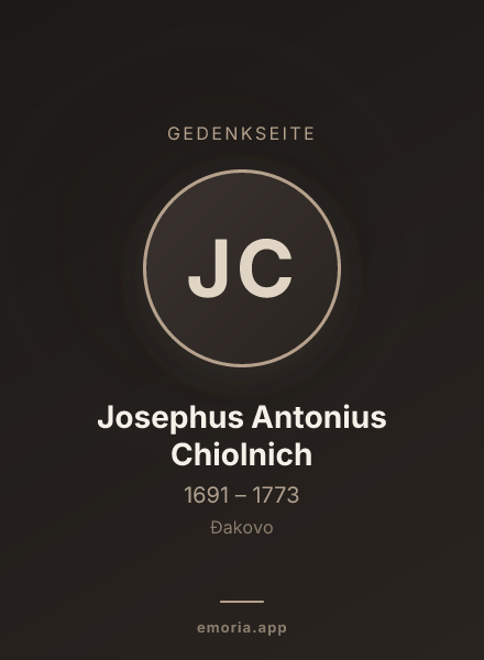 Gedenkportrait von Josephus Antonius Chiolnich