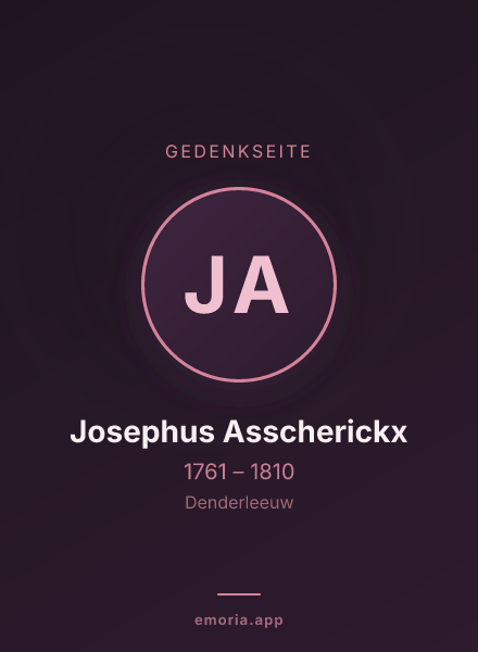 Gedenkportrait von Josephus Asscherickx