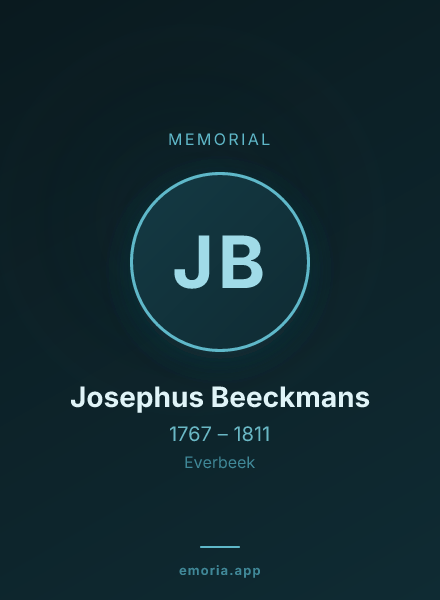 Memorial portrait of Josephus Beeckmans