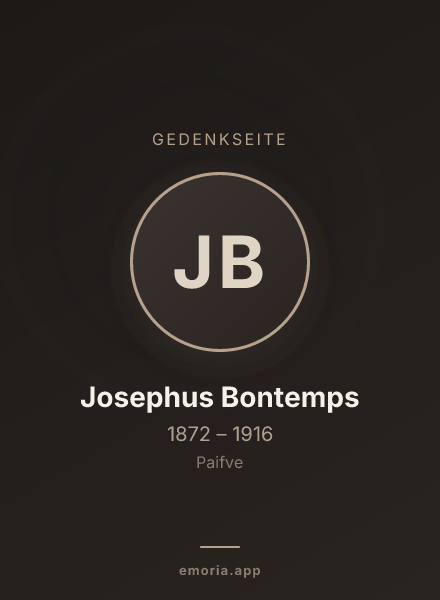 Gedenkportrait von Josephus Bontemps