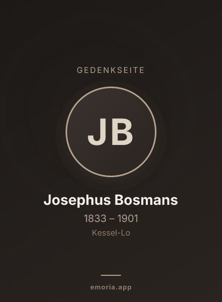 Gedenkportrait von Josephus Bosmans