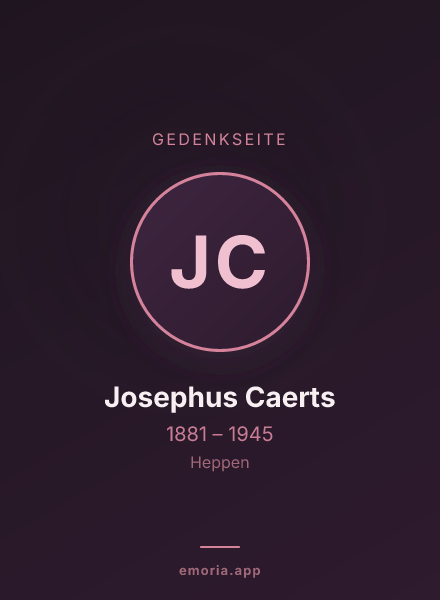 Gedenkportrait von Josephus Caerts