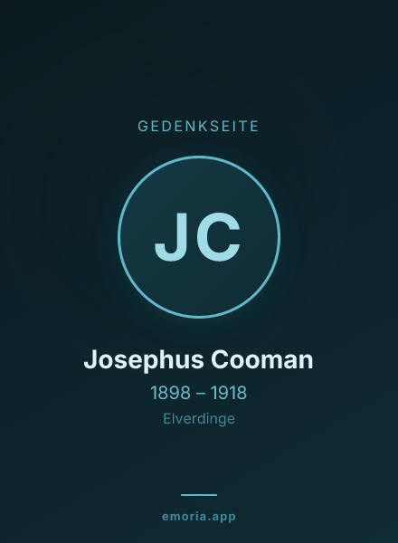 Gedenkportrait von Josephus Cooman