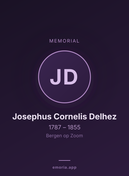 Memorial portrait of Josephus Cornelis Delhez