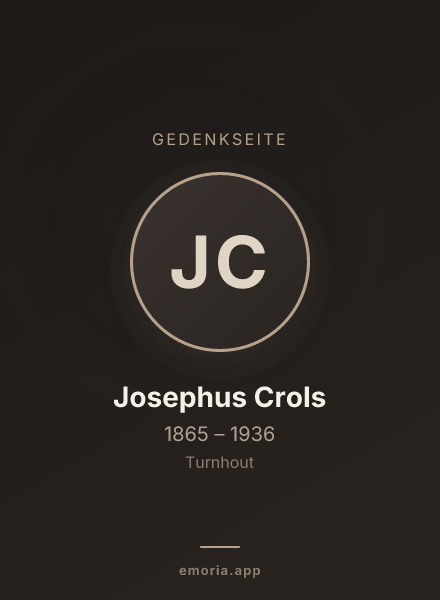 Gedenkportrait von Josephus Crols